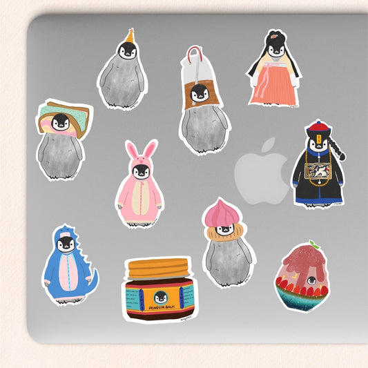 Pudding the Penguin Dinosaur Vinyl Sticker