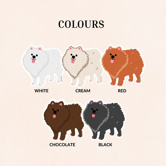 Pomeranian Vinyl Sticker, 5 Colours