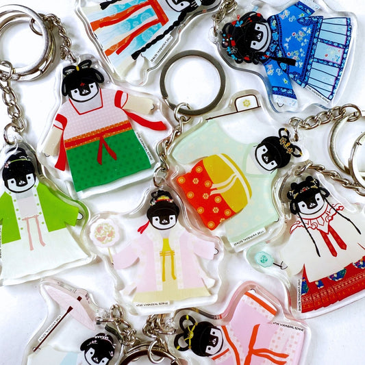 Pudding the Penguin Tang Dynasty Merchant Acrylic Keychain