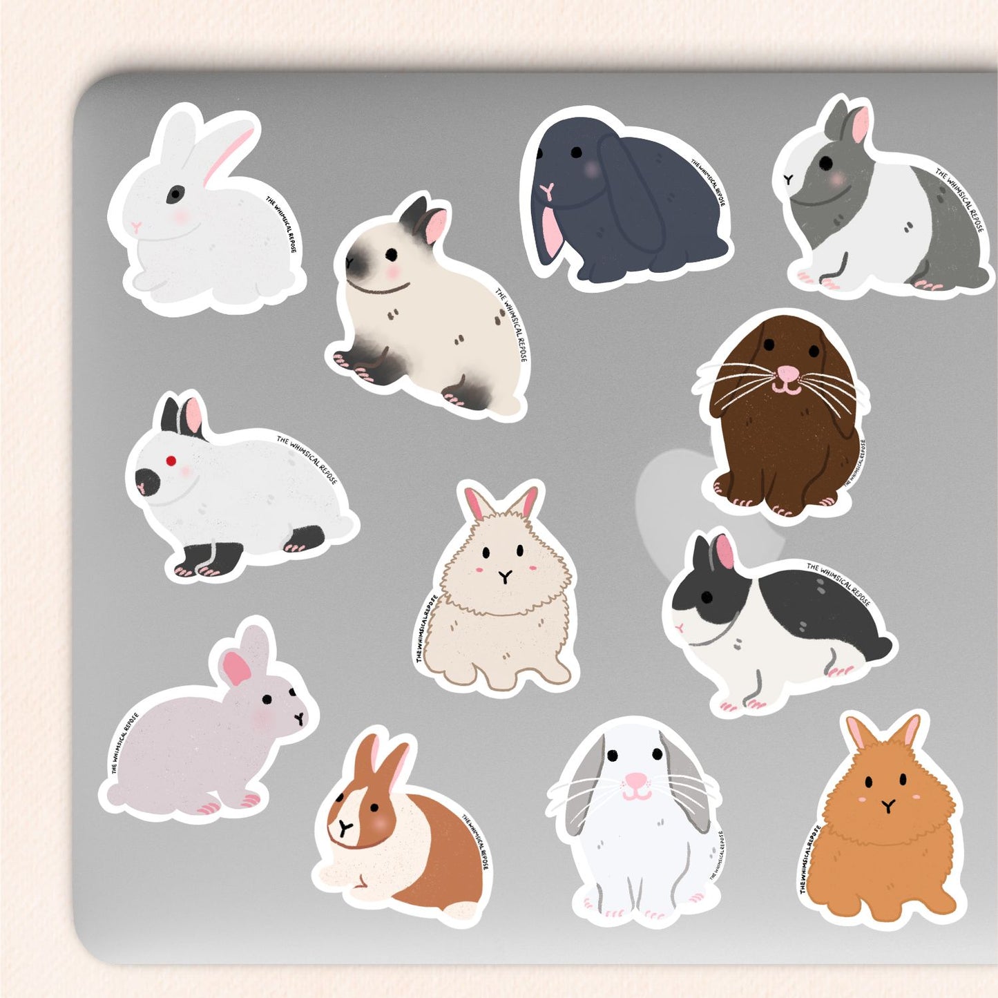 Lionhead Rabbit Vinyl Sticker, 8 Colours