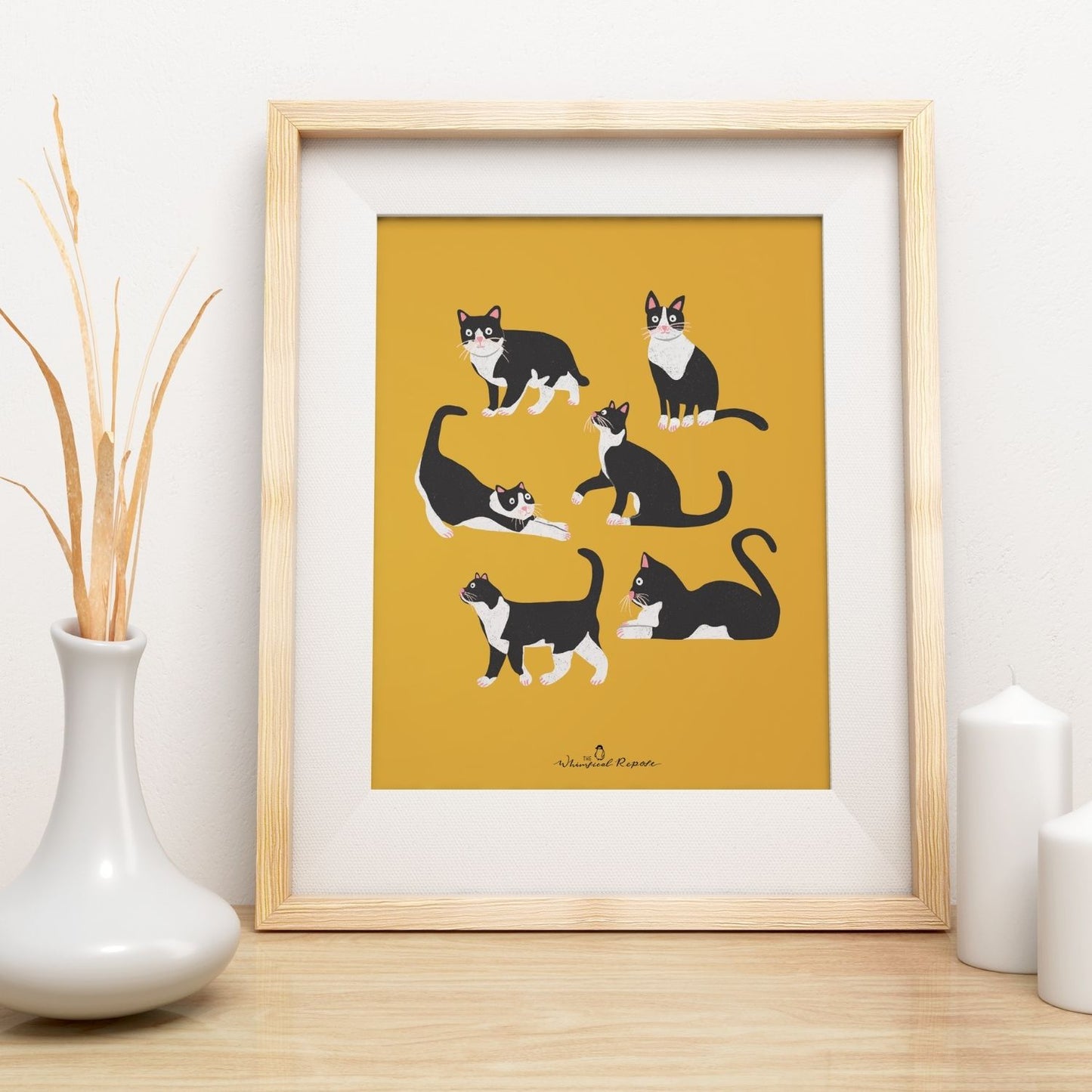 Tuxedo Cat Art Print