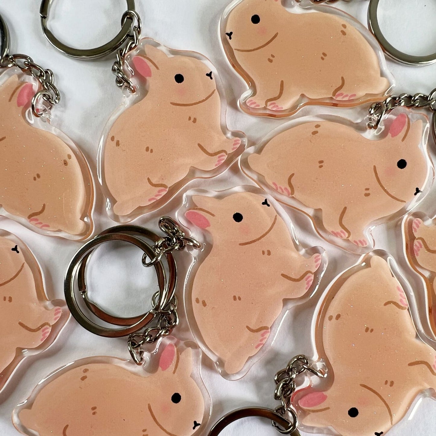 Tan Netherland Dwarf Rabbit Acrylic Keychain