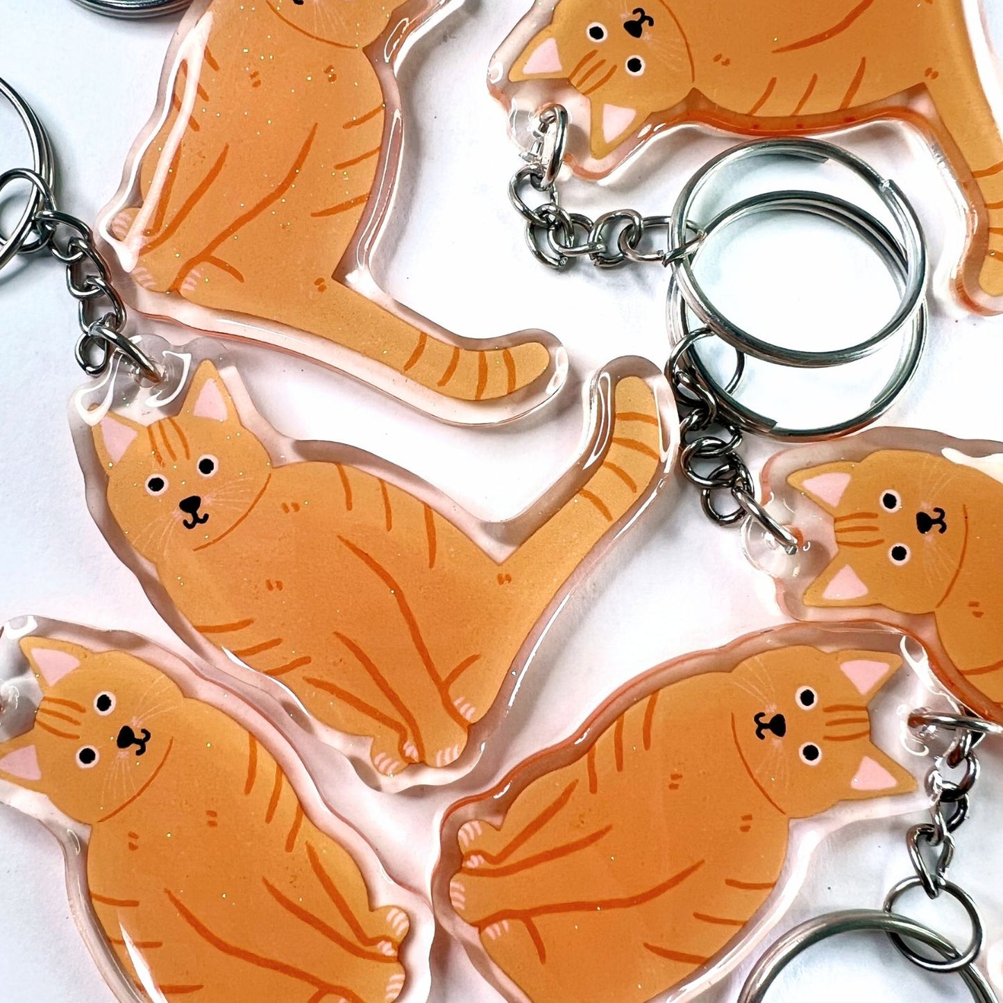 Orange Tabby Acrylic Keychain
