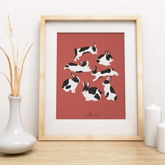Black & White Rabbit Art Print