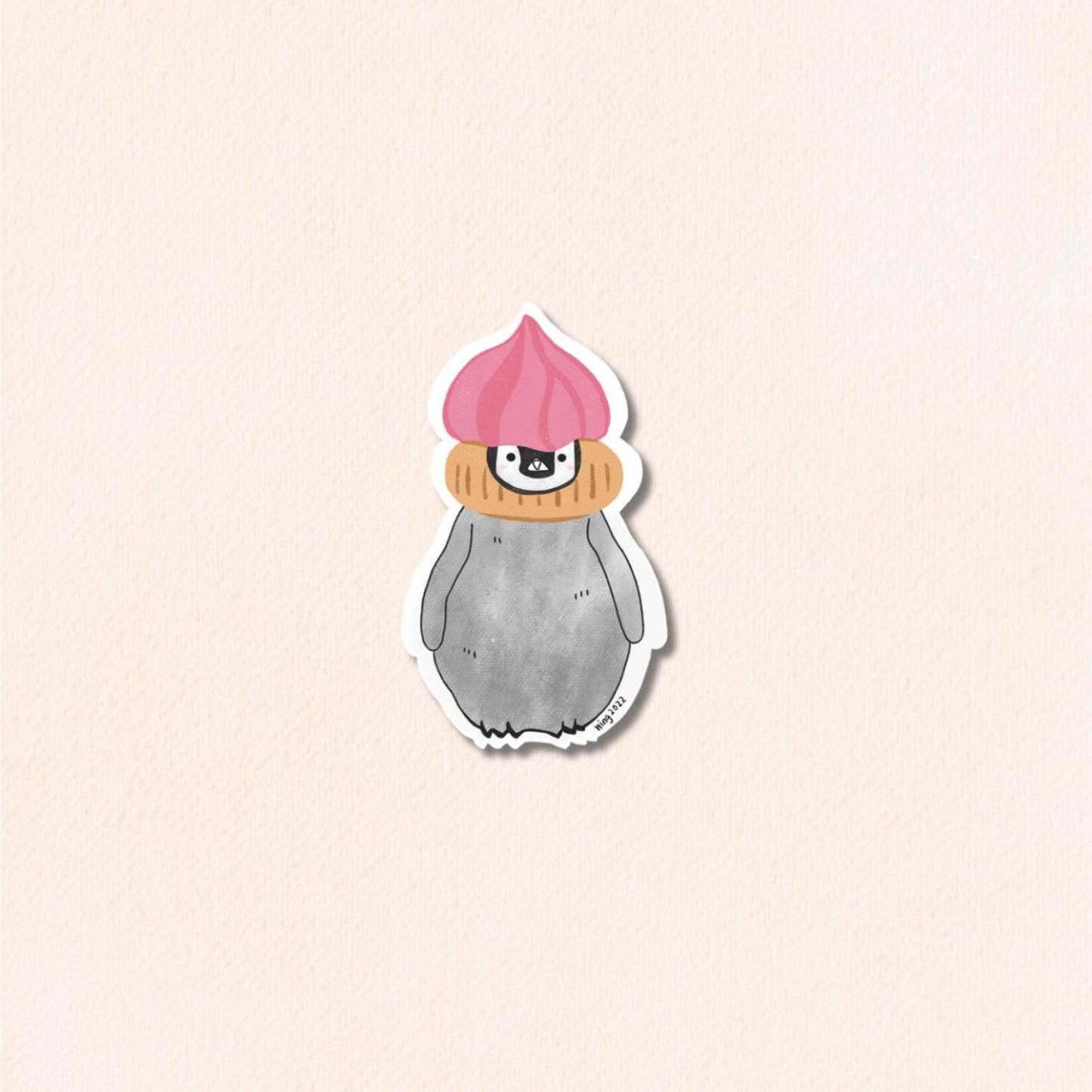 Pudding the Penguin in Iced Gems Vinyl Sticker