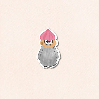 Pudding the Penguin in Iced Gems Vinyl Sticker