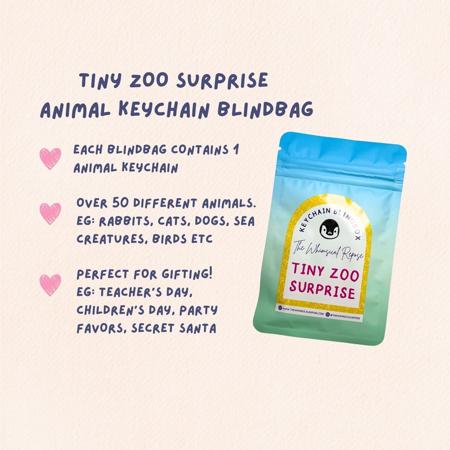 Tiny Zoo Surprise Blind Bag Keychain