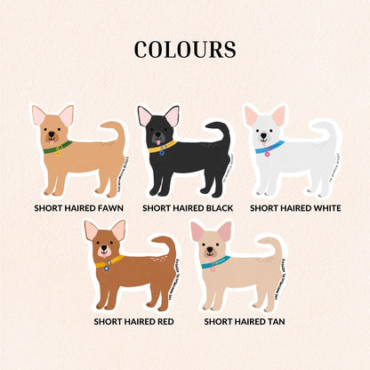 Chihuahua Vinyl Sticker, 5 Colours