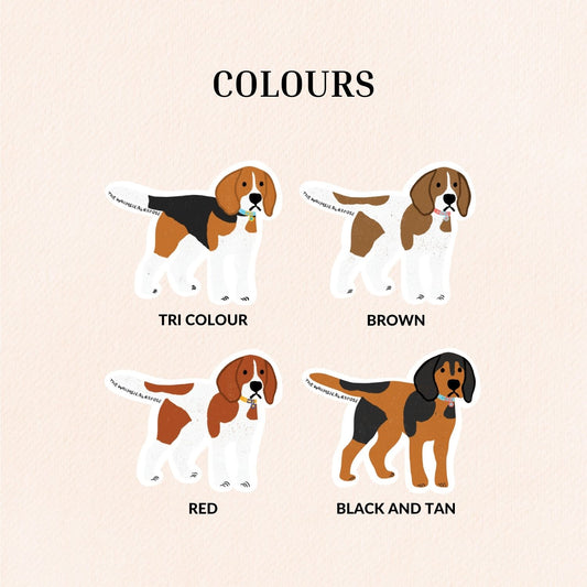 Beagle Vinyl Sticker, 4 Colours