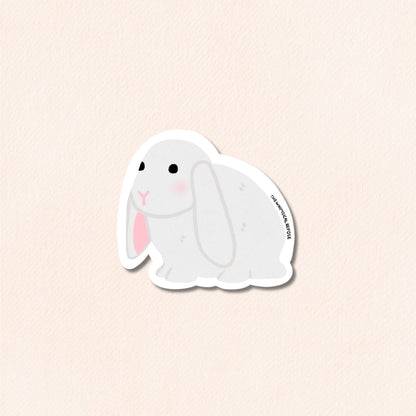 English Lop Rabbit Vinyl Sticker, 4 Colours