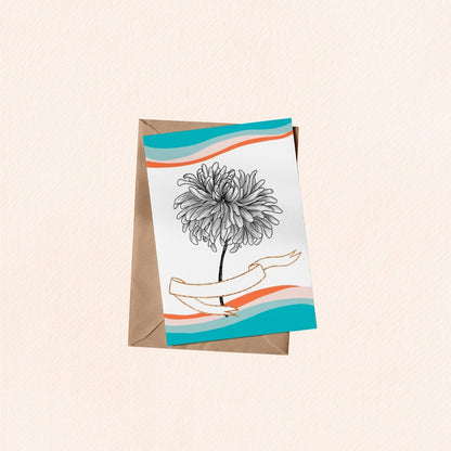 Chrysanthemum Floral Greeting Card