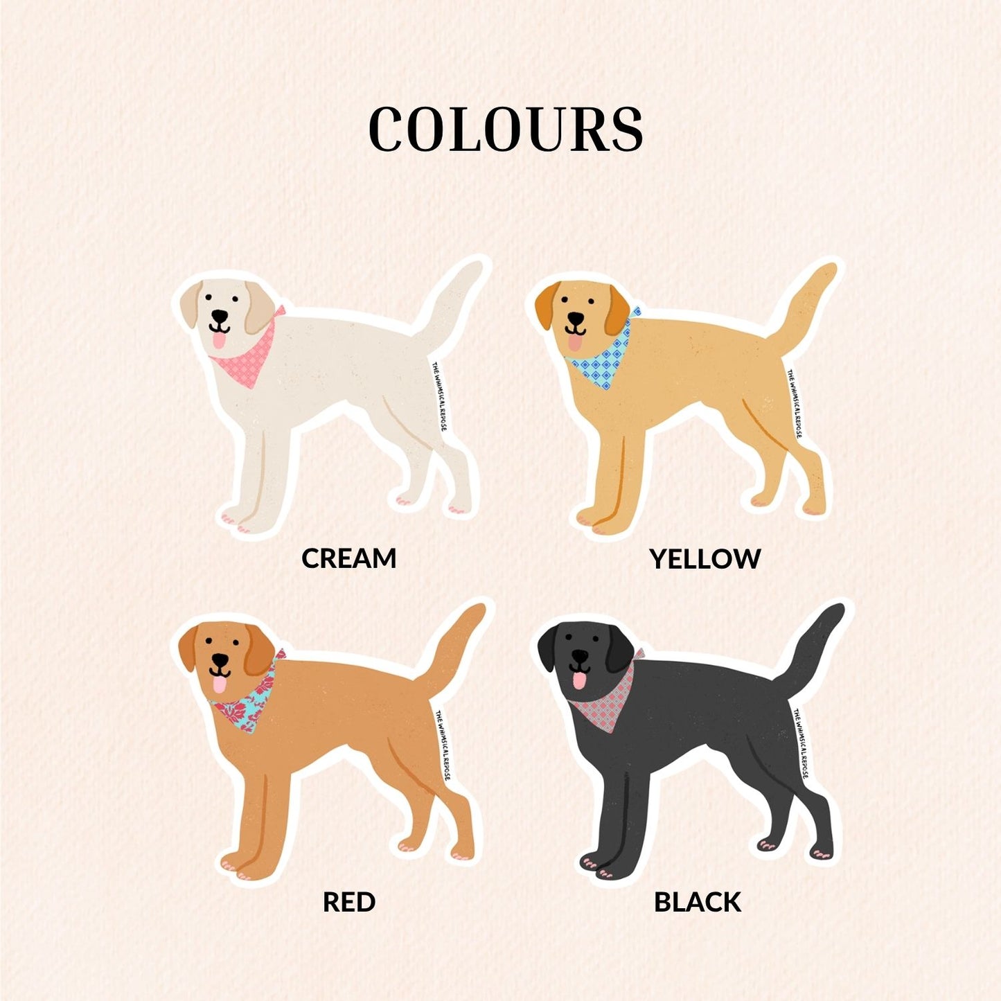 Labrador Retriever Sticker, 4 Colours