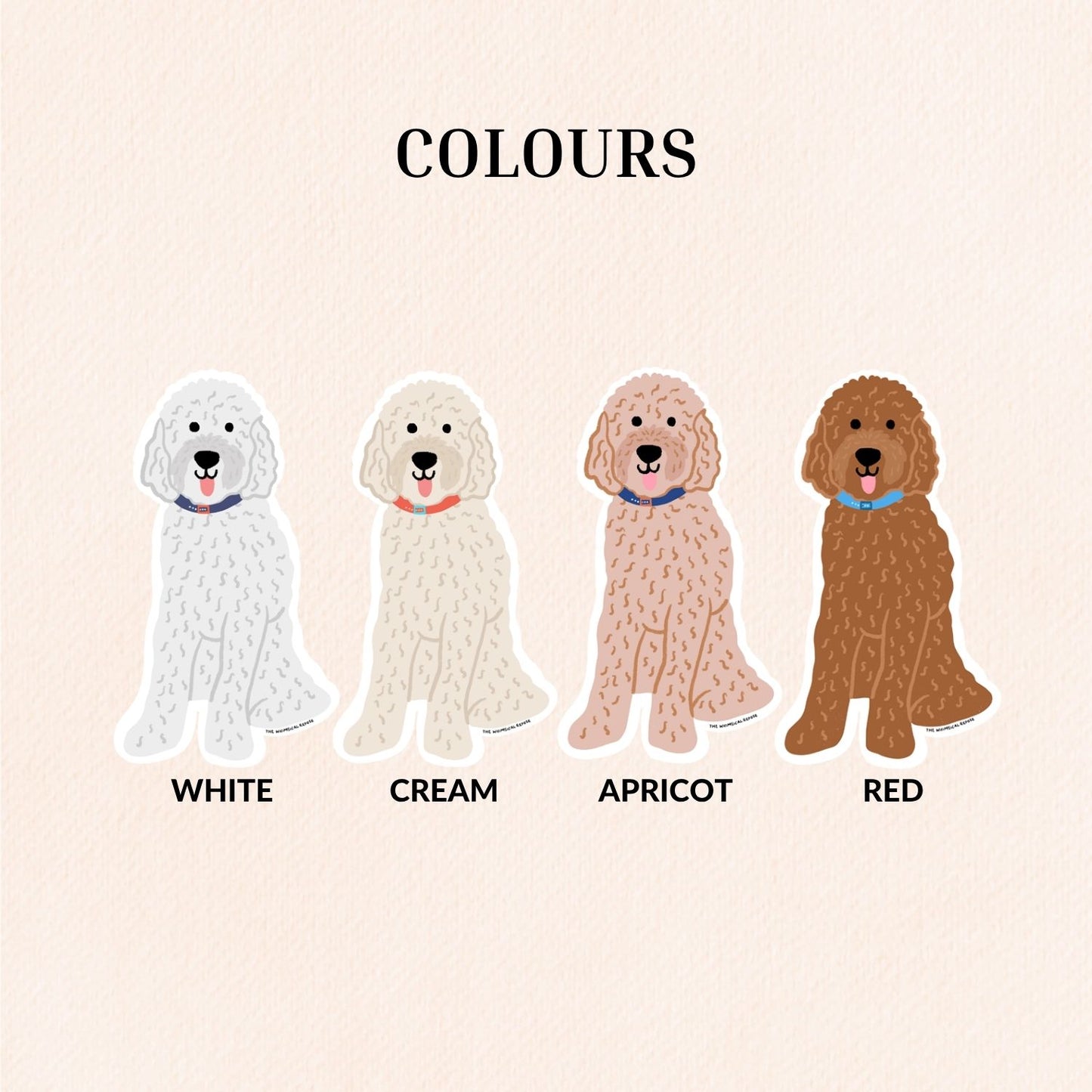 Goldendoodle Vinyl Sticker, 4 Colours