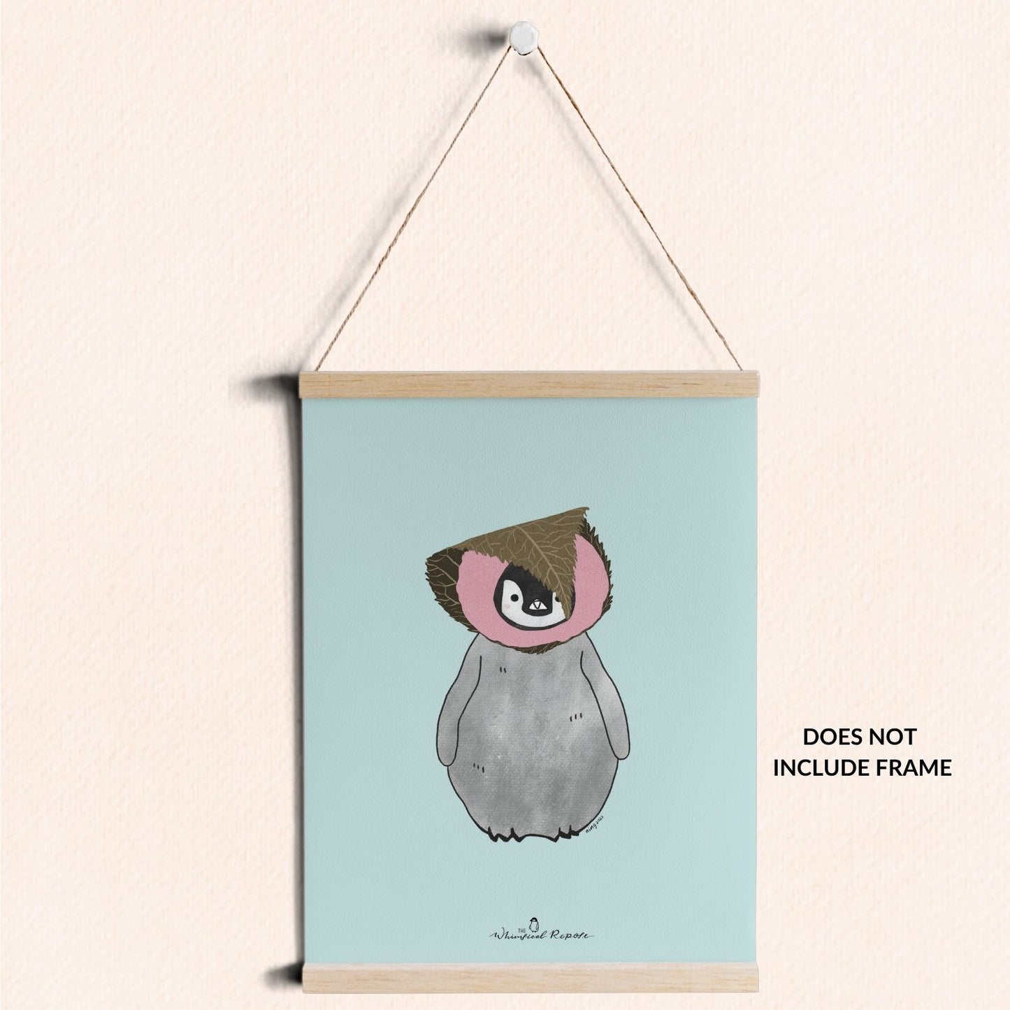 Pudding the Penguin in Sakura Mochi Art Print