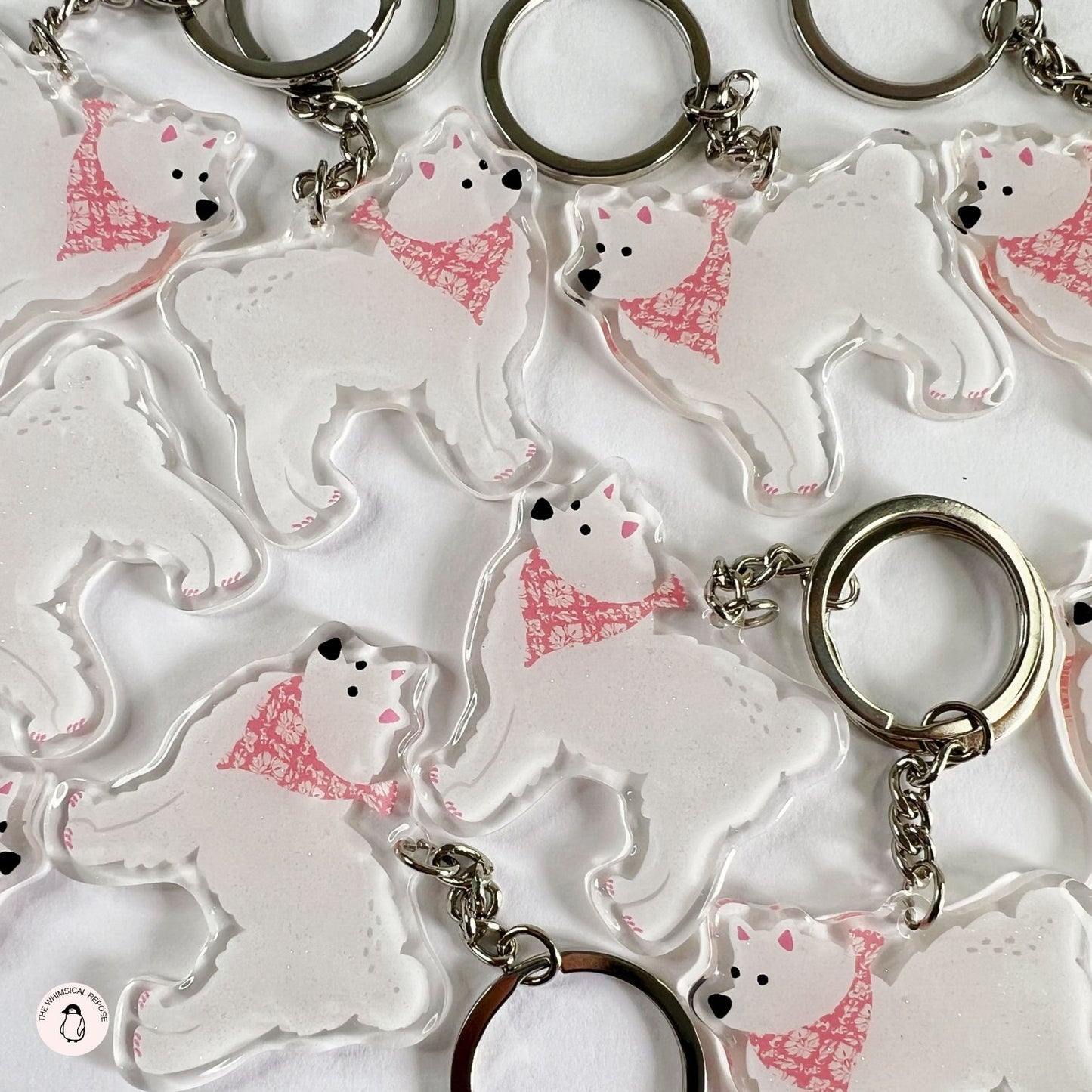 Japanese Spitz / Samoyed  Acrylic Keychain