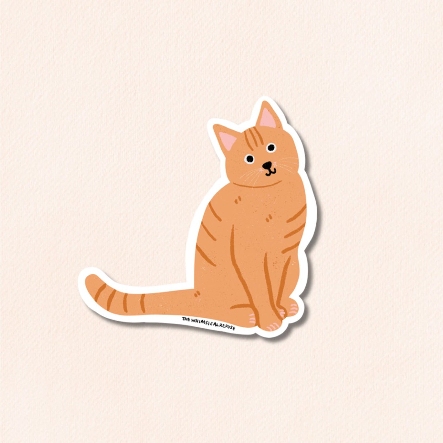 Tabby Cat Vinyl Sticker, 5 Colours