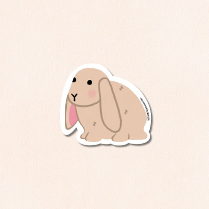 English Lop Rabbit Vinyl Sticker, 4 Colours