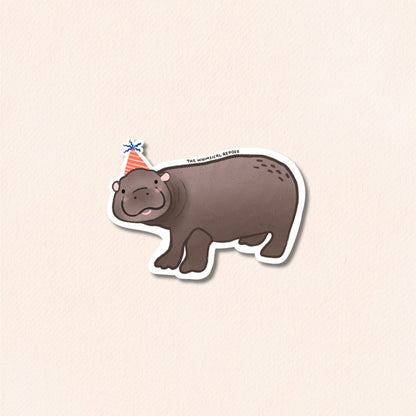 Pygmy Hippo Vinyl Sticker