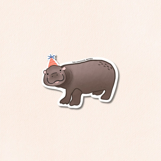 Pygmy Hippo Vinyl Sticker