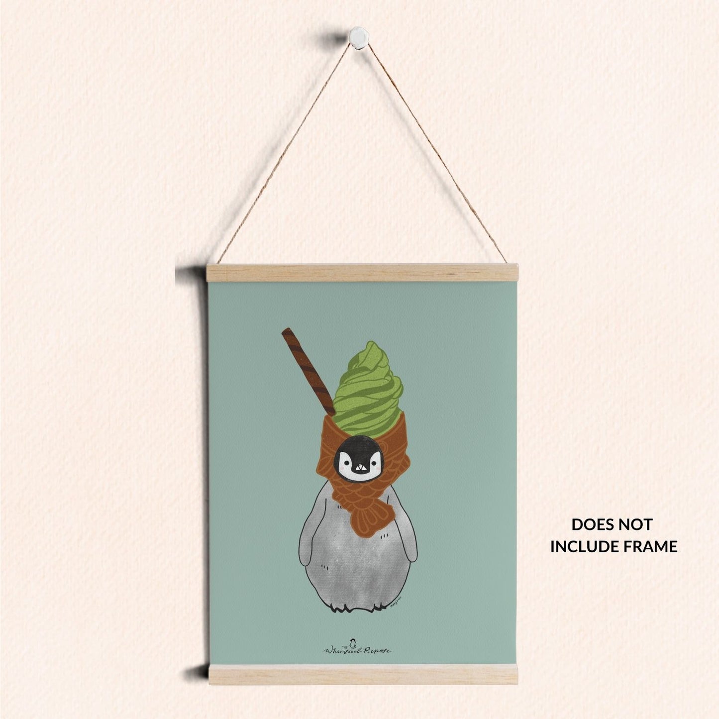 Pudding the Penguin Taiyaki Ice Cream Art Print