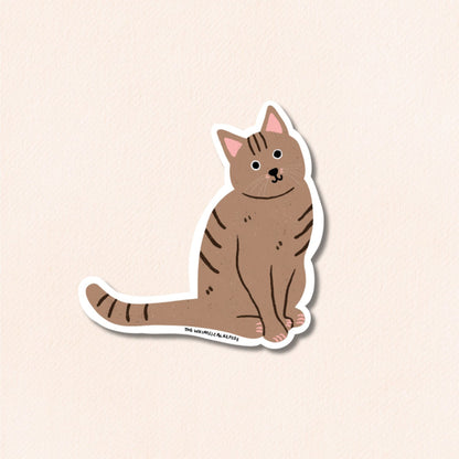 Tabby Cat Vinyl Sticker, 5 Colours