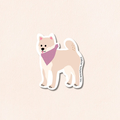 Shiba Inu Vinyl Sticker, 4 Colours