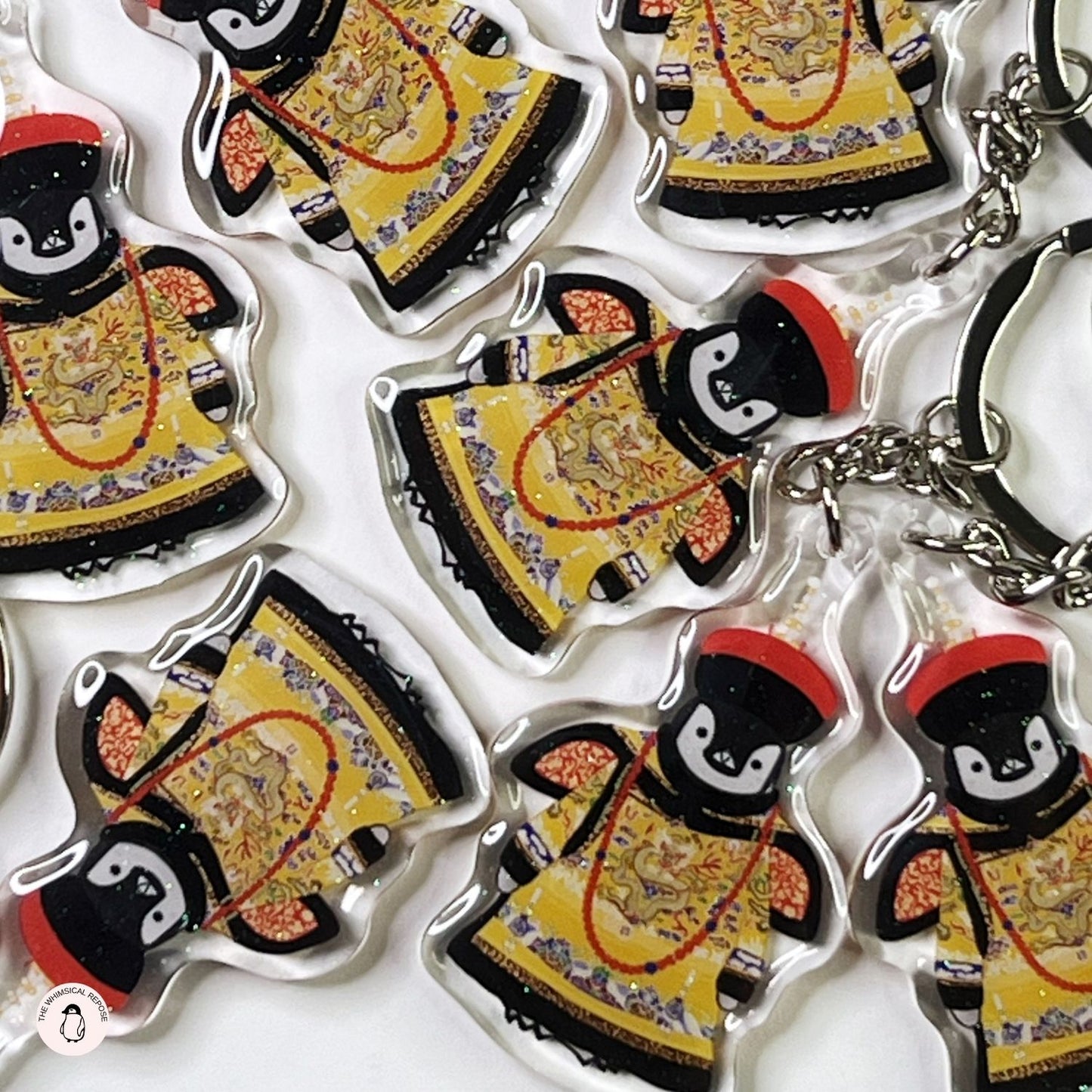 Pudding the Penguin Qing Dynasty Emperor Acrylic Keychain