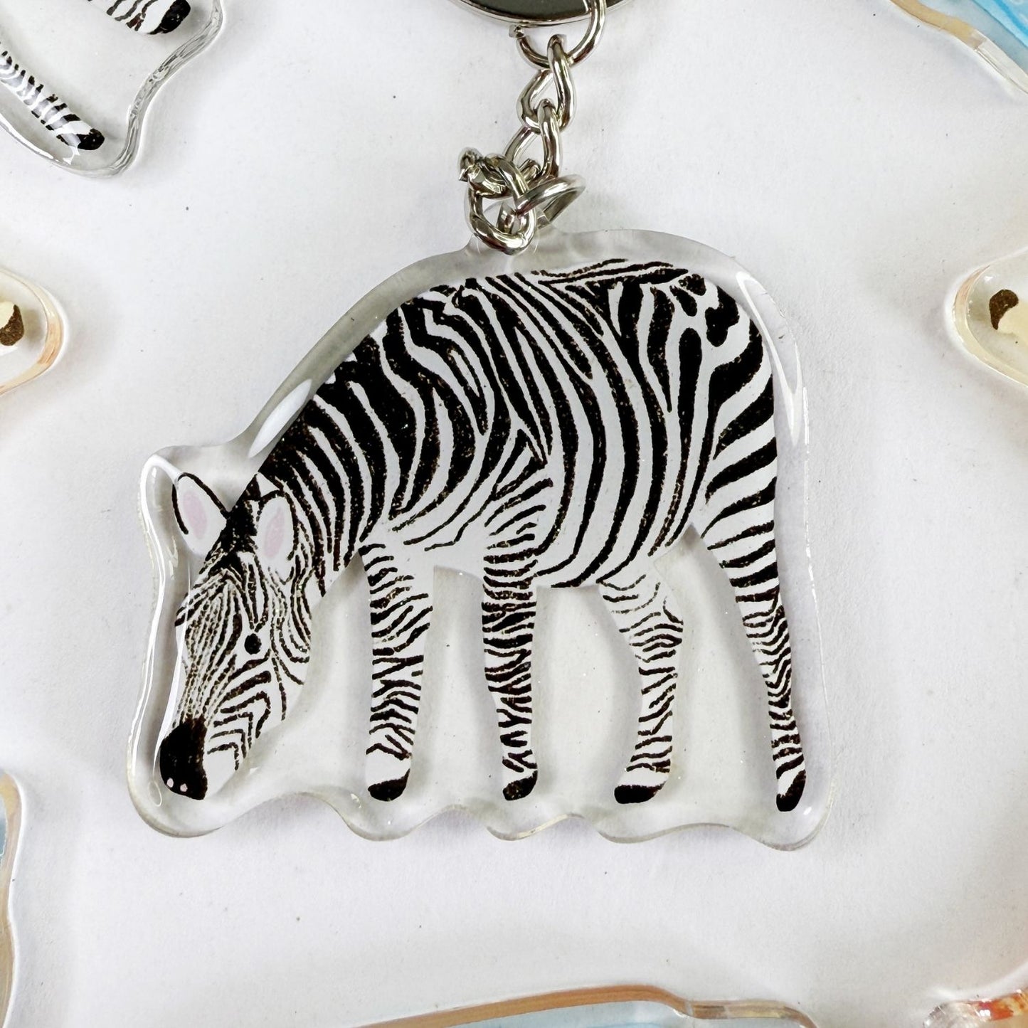 Zebra Acrylic Keychain