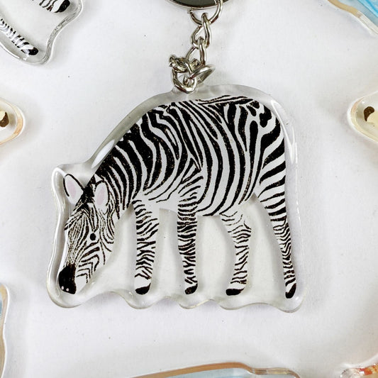 Zebra Acrylic Keychain