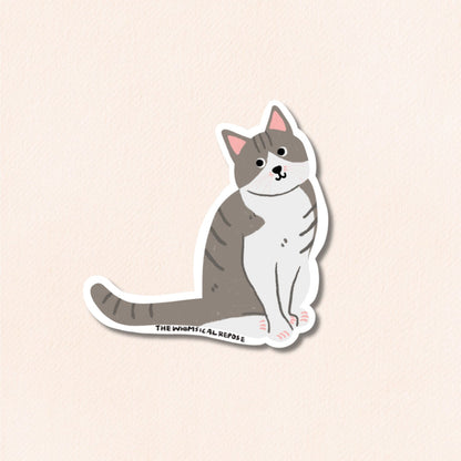 Tabby Cat Vinyl Sticker, 5 Colours