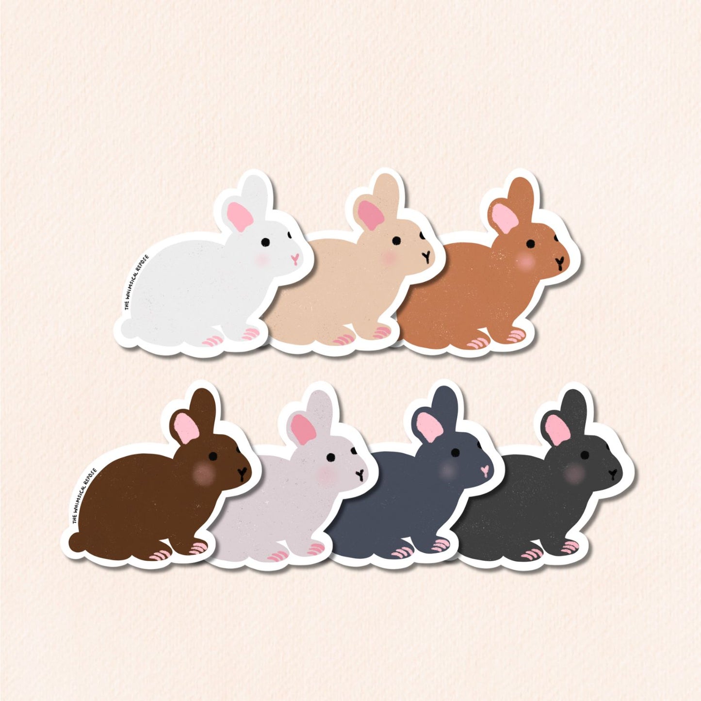 Mini Rex Rabbit Vinyl Sticker, 7 Colours