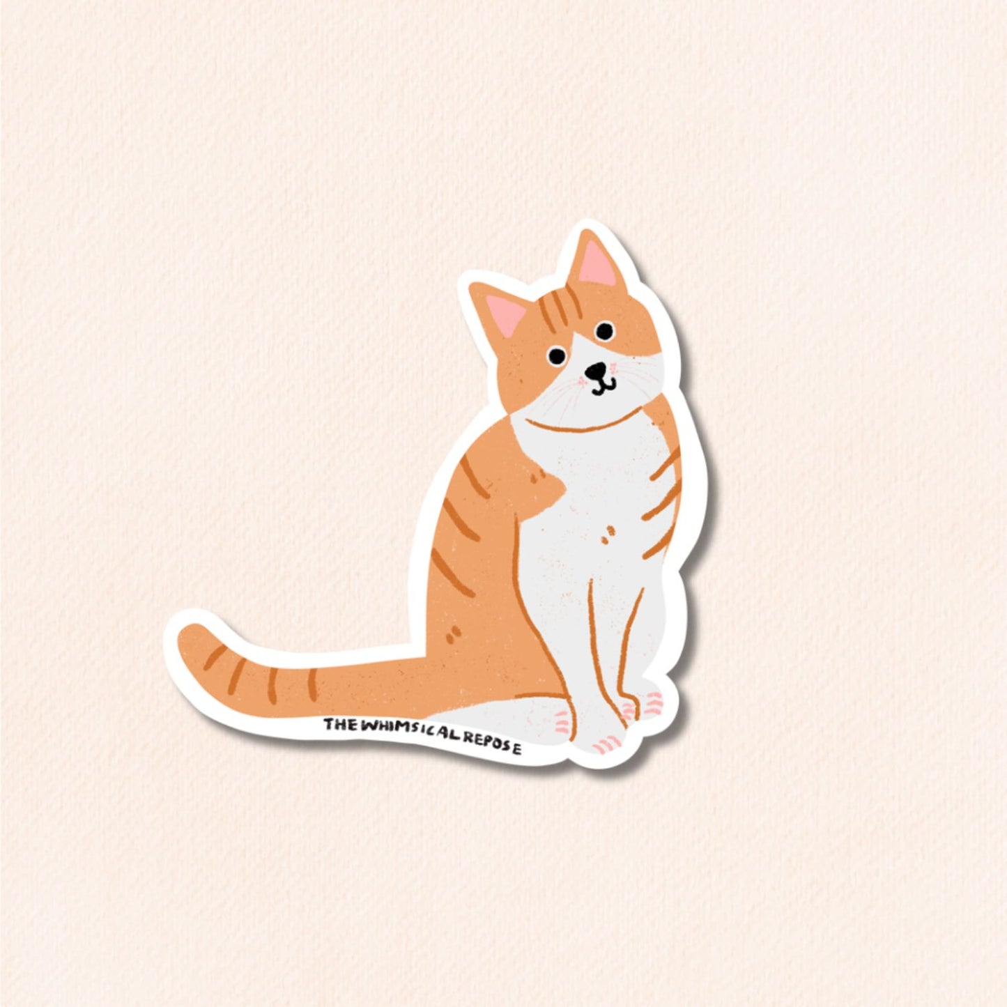Tabby Cat Vinyl Sticker, 5 Colours