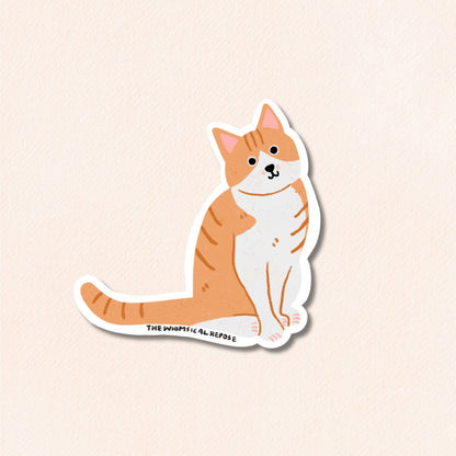 Tabby Cat Vinyl Sticker, 5 Colours