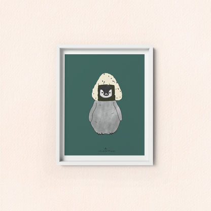 Pudding the Penguin Onigiri Art Print