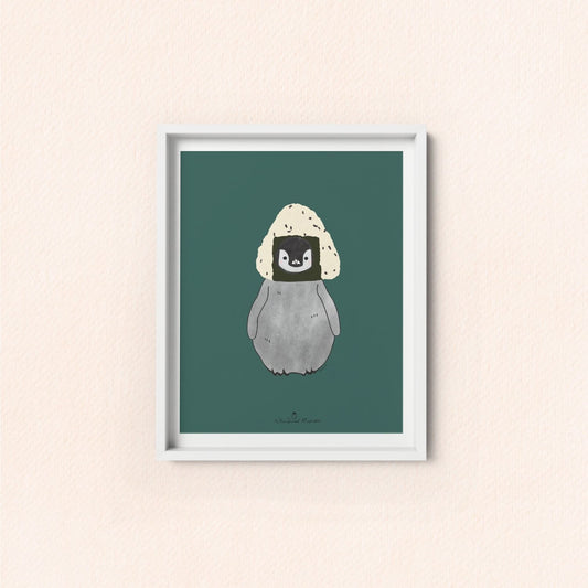 Pudding the Penguin Onigiri Art Print