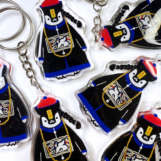 Pudding the Penguin Asian Zombie Acrylic Keychain