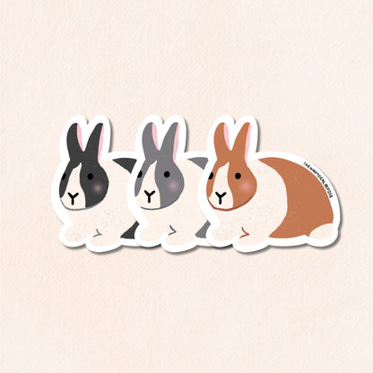 Dutch Rabbit Sticker Vinyl Sticker, 3 Colours
