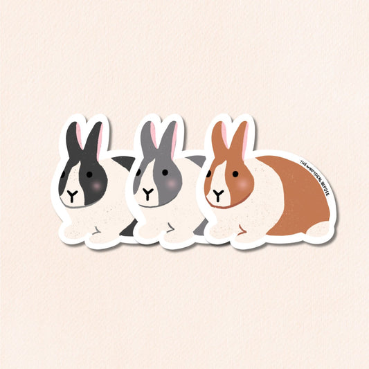 Dutch Rabbit Sticker Vinyl Sticker, 3 Colours
