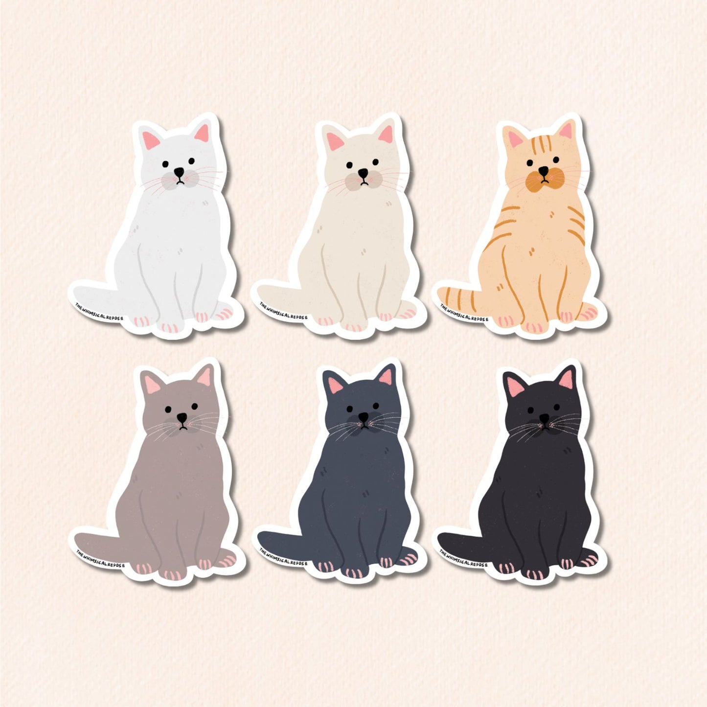 British Shorthair Cat Vinyl Sticker, 6 Colours