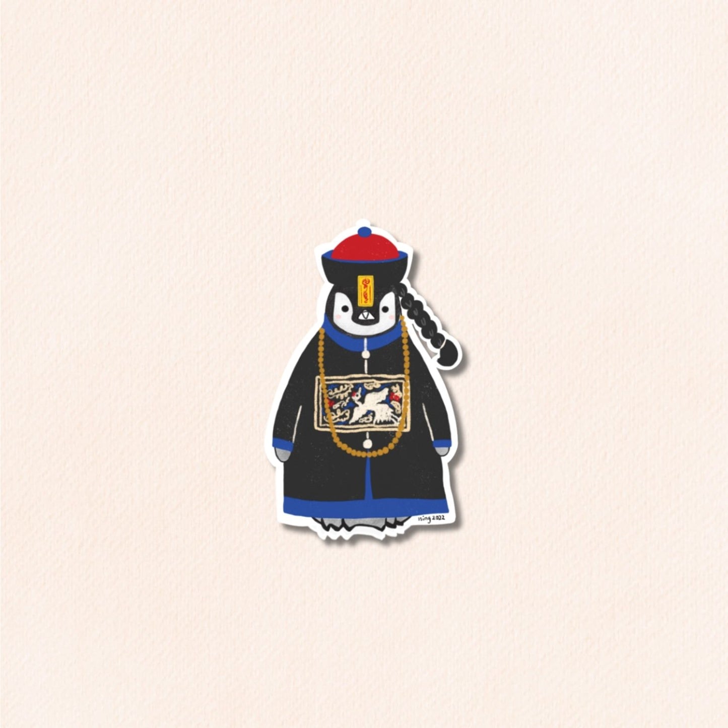 Pudding the Penguin Asian Zombie Vinyl Sticker