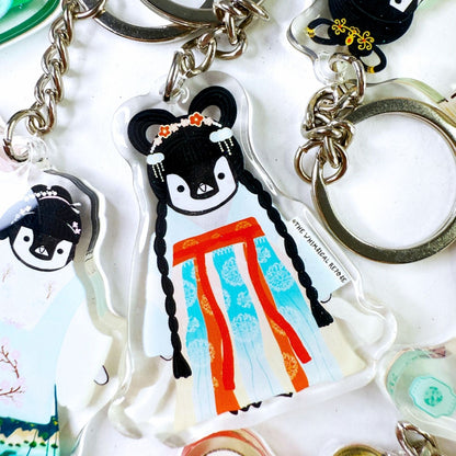 Pudding the Penguin Tang Dynasty Princess Acrylic Keychain