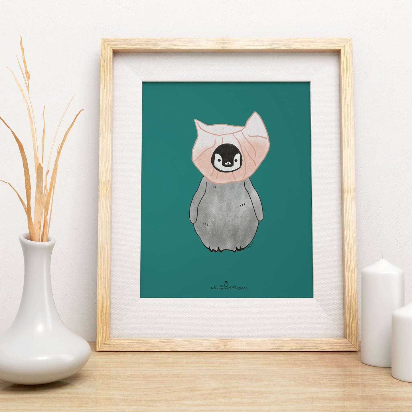 Penguin in Har Kau Art Print
