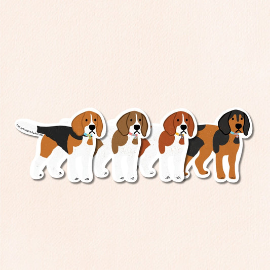 Beagle Vinyl Sticker, 4 Colours