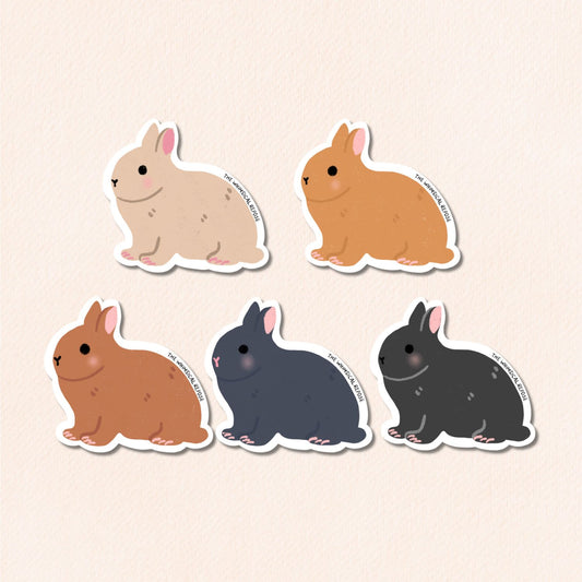 Netherland Dwarf Bunny Vinyl Sticker, 26 Colours