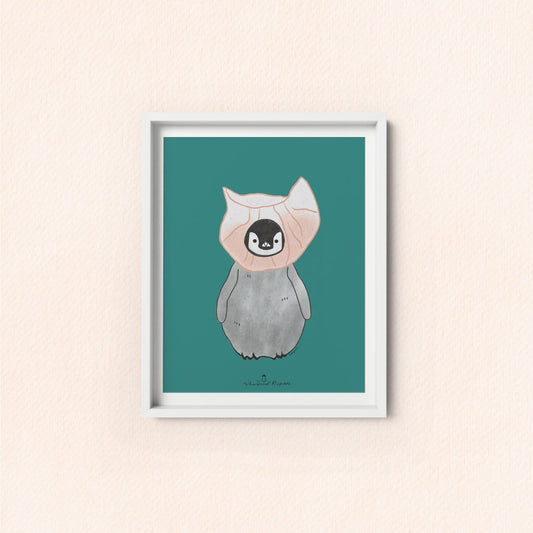 Penguin in Har Kau Art Print