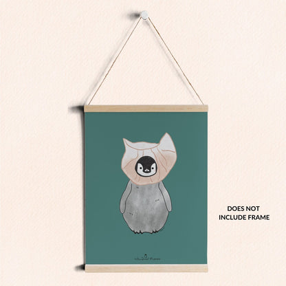 Penguin in Har Kau Art Print