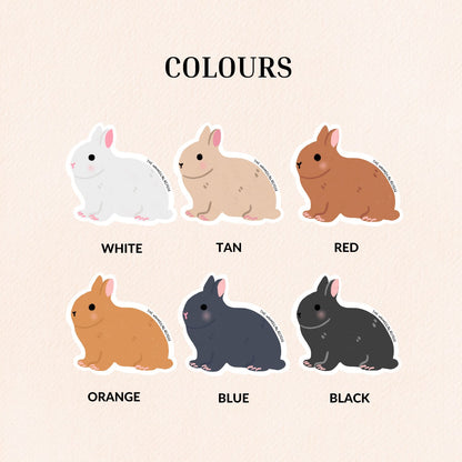 Netherland Dwarf Bunny Vinyl Sticker, 26 Colours