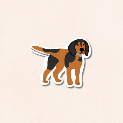 Beagle Vinyl Sticker, 4 Colours