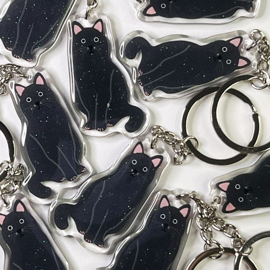 Black Cat Acrylic Keychain