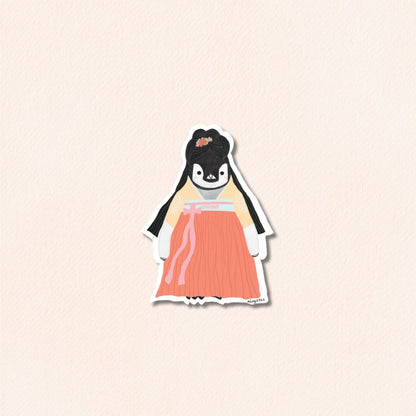 Pudding the Penguin Tang Dynasty Princess Vinyl Sticker
